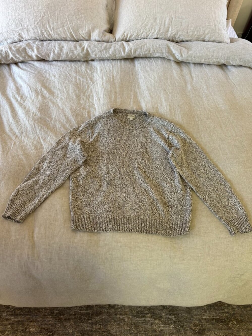 J.Crew Men's Marled Knit Crewneck Sweater – Gray Brown – Size L